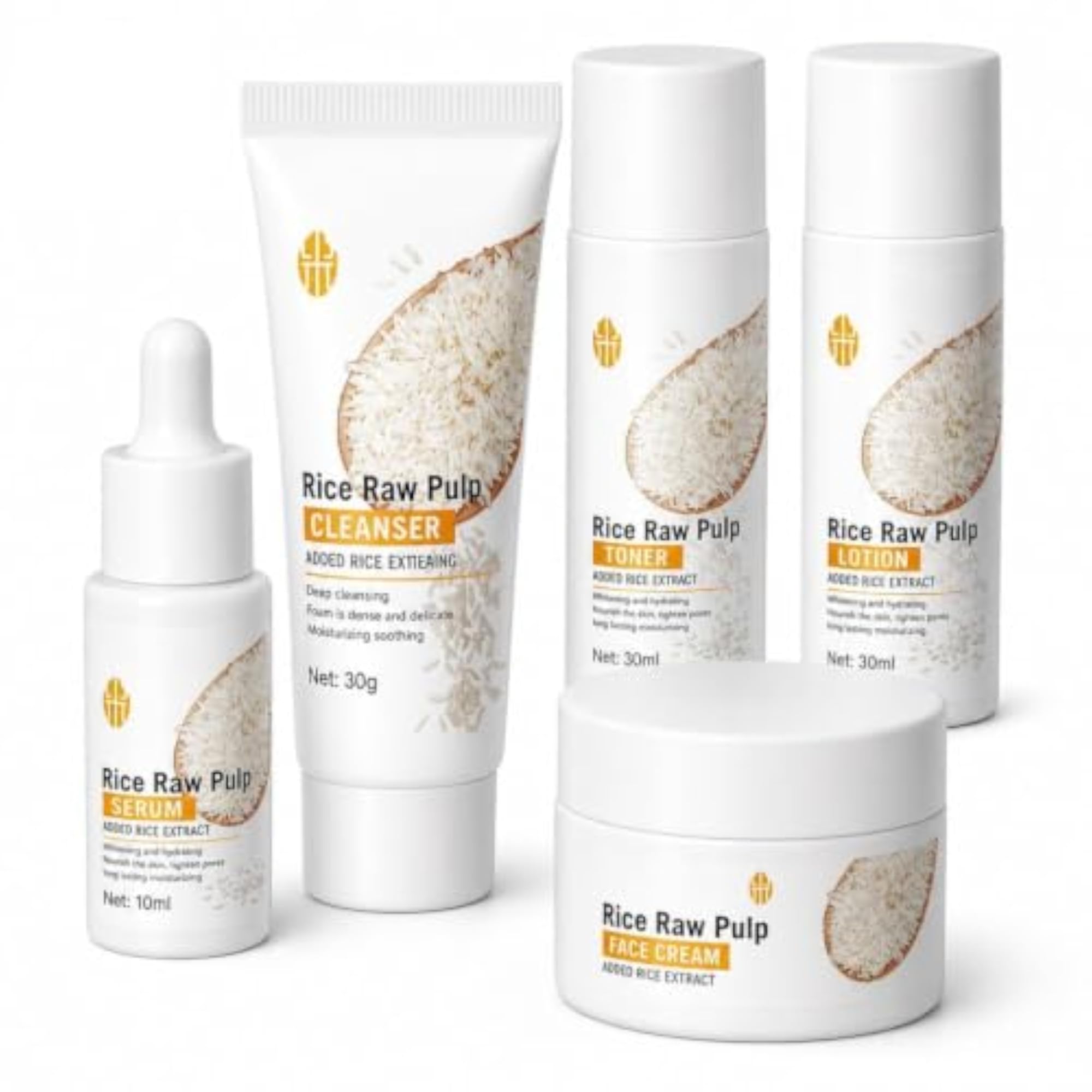 Rice Raw Pulp Whitening Skincare Travel Set